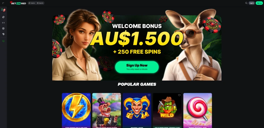 Bet On Red online casino games lobby