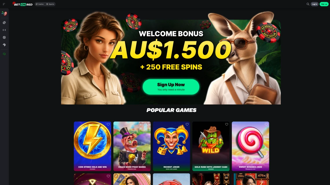 Bet On Red online casino games lobby